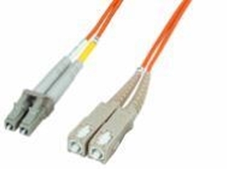 Bild von LWL_PD2FMM3LCDSCD | _m Patchkabel 2 Fasern multi mode OM3 50/125µm, Doppelmantel, konfektioniert mit LC-Duplex Stecker / SC-Duplex Stecker