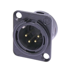 Bild von NC4MD-L-B-1 | Einbaustecker XLR 4pol. male, Gehäuse schwarz, Gold Kontakte