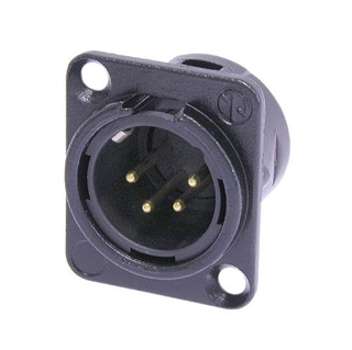 Bild von NC4MD-L-B-1 | Einbaustecker XLR 4pol. male, Gehäuse schwarz, Gold Kontakte