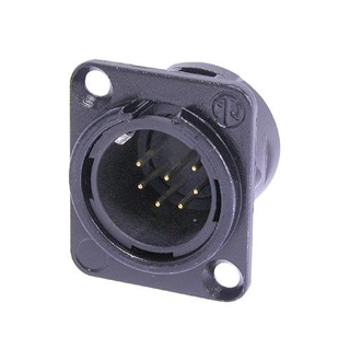 Bild von NC7MD-L-B-1 | Einbaustecker XLR 7pol. male, schwarzes Gehäuse, Gold Kontakte