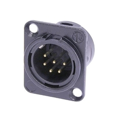 Bild von NC6MD-L-B-1 | Einbaustecker XLR 6pol. male, Gehäuse Schwarz, Gold Kontakte