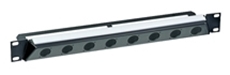 Bild von NZP1RU-8 | 30° Gewinkeltes Rack-Panel 1HE für 8x D-Form Einbausteckverbinder