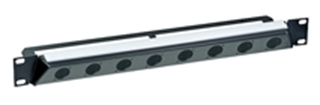 Bild von NZP1RU-8 | 30° Gewinkeltes Rack-Panel 1HE für 8x D-Form Einbausteckverbinder