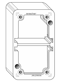 Bild von AP STANDARD 2x1 | Aufputzdose Retro STANDARDdue aus Kunststoff für proWU06-50/T-EN54/R, weiss