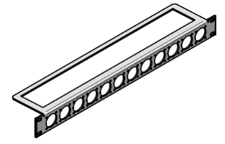 Bild von proPANEL D12 XL sw | 19" Panel 12x D-Serie XL, 1HE, schwarz matt eloxiert