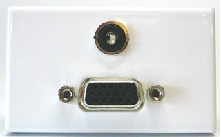 Bild von proFLF® VGA3.5 | proFLF® mit VGA Durchführung f/f und 3,5mm Klinkenbuchse stereo, Lötversion; weiss