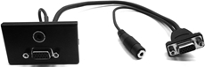 Bild von proFLF® VGA3.5 VGA3.5 sw | proFLF® mit VGA und 3,5mm Klinkenbuchse stereo auf VGA und 3,5mm Klinkenbuchse stereo Kabelpeitsche f/f; schwarz