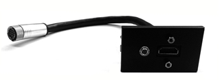Bild von proFLF® HDMI3.5 ICD sw | proFLF® mit HDMI und 3,5mm Klinkenbuchse stereo auf ICD Kabelpeitsche f/m; schwarz