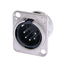 Bild von NC5MD-L-1 | Einbaustecker XLR 5pol. male, Nickel Gehäuse, Silber Kontakte