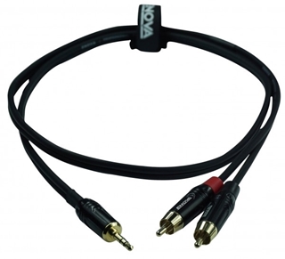 Bild von EC-A3-PSMCLM-7 | 7m Mini Klinkenkabel 3.5mm Stecker, 3 pol auf 2x Cinch Stecker, 2 pol