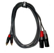 Bild von EC-A3-CLMXLM-2 | 2m XLR male 3 pin - Cinch male Adapterkabel schwarz & rot Stereokabel