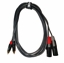 Bild von EC-A3-CLMXLM-2 | 2m XLR male 3 pin - Cinch male Adapterkabel schwarz & rot Stereokabel