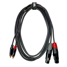 Bild von EC-A3-CLMXLF-3 | 3m XLR female 3 pin - Cinch male Adapterkabel schwarz & rot Stereokabel