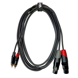 Bild von EC-A3-CLMXLF-2 | 2m XLR female 3 pin - Cinch male Adapterkabel schwarz & rot Stereokabel