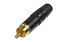 Bild von NYS373-0 | Cinch-Kabelstecker male, schwarzes Gehäuse, Gold Kontakte, Bezeichnung schwarz