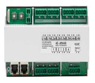 Bild von 4E-AM448 | Amplifier & Loudspeakerline Monitoring module, 4x amplifier channels into 4x AB speakerline output EN54-16