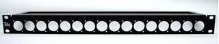Bild von proPANEL® D16 sw | 19" Panel 16x D-Serie mit M3-Gewinde, 1HE, schwarz matt eloxiert