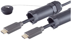 Bild von EC-HO2A-50 | 50m HDMI 2.1 Hybrid Fiber AOC Active Optical Cable mit Armierung und Schutzkappen unterstützt 8K@60Hz, 48Gbps