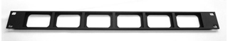 Bild von proPANEL® FLF 6 sw | 19" Panel 1HE mit 6 vertieften FLF Ausschnitten, schwarz matt eloxiert