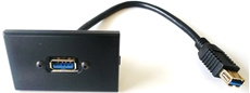 Bild von proFLF® USB USB sw | proFLF® mit USB 3.0 A Kabelpeitsche f/f; schwarz