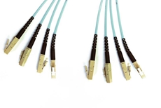 Bild von LWL_BO4FMM3LC | _m Breakoutkabel 4 Fasern multi mode OM3 50/125µm, konfektioniert mit 4x LC-Stecker je Seite