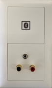 Bild von proDT® BI/CI/3.5O UP ws | Unterputzanschluss mit Bluetooth Input, 2x Cinch Input und 3.5mm Klinkenbuchse Output auf/von Dante, EDIZIOdue, weiss