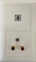Bild von proDT® BI/CI/3.5O UP ws | Unterputzanschluss mit Bluetooth Input, 2x Cinch Input und 3.5mm Klinkenbuchse Output auf/von Dante, EDIZIOdue, weiss