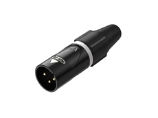 Bild von NXT3MA | XLR Kabelstecker männchen 3-polig Gold, PureCoreNxt schwarzes Metallgehäuse, schwarze Kabeltülle