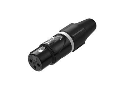Bild von NXT3FA | XLR Kabelstecker weibchen 3-polig Gold, PureCoreNxt schwarzes Metallgehäuse, schwarze Kabeltülle