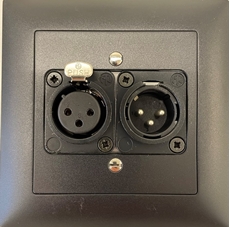 Bild von proDT® XI/O UP sw | Unterputzanschluss mit XLR Input female/Output male auf/von Dante, EDIZIOdue, schwarz