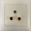 Bild von proDT® CI/3.5O UP ws | Unterputzanschluss mit 2x Cinchbuchsen Input und 3.5mm Klinkenbuchse Output auf/von Dante, EDIZIOdue, weiss