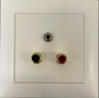 Bild von proDT® CI/3.5O UP ws | Unterputzanschluss mit 2x Cinchbuchsen Input und 3.5mm Klinkenbuchse Output auf/von Dante, EDIZIOdue, weiss