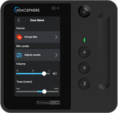 Bild von C-T4BT-B | 4.3" Touchbedienung mit Volume Slider, 2 Tasten, Bluetooth Remote Audioeingang und Bewegungssensor, schwarz