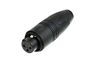 Bild von NC3FXX-HD-B-D | XLR 3pol. female, schwarzes Gehäuse, Gold Kontakte, spritzwasserdicht nach IP67