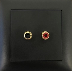 Bild von proUP 2CINCH Edue sw | Unterputzanschluss mit 2x Cinchbuchsen lötbar EDIZIOdue, schwarz