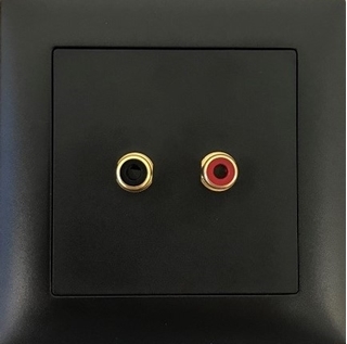 Bild von proUP 2CINCH Edue sw | Unterputzanschluss mit 2x Cinchbuchsen lötbar EDIZIOdue, schwarz