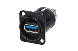 Bild von NAUSB3-B | Feed through USB A zu USB B 3.0; D-Gehäuse schwarz