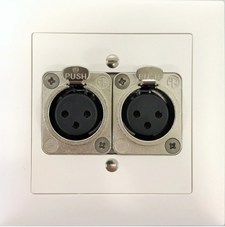 Bild von proDT 2XI UP ws | Unterputzanschluss proDT® mit 2x XLR Input female auf Dante, EDIZIOdue, weiss