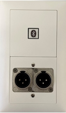 Bild von proDT BI/2XO UP ws | Unterputzanschluss proDT® mit Bluetooth Input und 2x XLR Output male auf/von Dante, EDIZIOdue, weiss