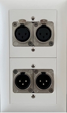 Bild von proDT 2XI/O UP ws | Unterputzanschluss proDT® mit 2x XLR Input female/Output male auf/von Dante, EDIZIOdue, weiss