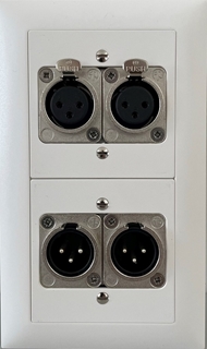 Bild von proDT 2XI/O UP ws | Unterputzanschluss proDT® mit 2x XLR Input female/Output male auf/von Dante, EDIZIOdue, weiss