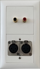 Bild von proDT 2XI/CI UP ws | Unterputzanschluss proDT® mit 2x XLR Input female und 2x Cinch Input auf Dante, EDIZIOdue, weiss