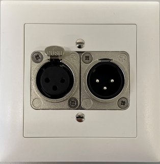 Bild von proDT XI/O UP ws | Unterputzanschluss proDT® mit XLR Input female/Output male auf/von Dante, EDIZIOdue, weiss