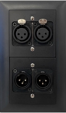 Bild von proDT 2XI/O UP sw | Unterputzanschluss proDT® mit 2x XLR Input female/Output male auf/von Dante, EDIZIOdue, schwarz