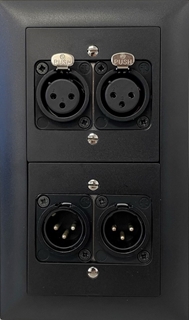 Bild von proDT 2XI/O UP sw | Unterputzanschluss proDT® mit 2x XLR Input female/Output male auf/von Dante, EDIZIOdue, schwarz