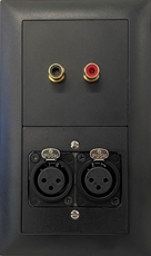 Bild von proDT 2XI/CI UP sw | Unterputzanschluss proDT® mit 2x XLR Input female und 2x Cinch Input auf Dante, EDIZIOdue, schwarz