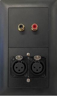 Bild von proDT 2XI/CI UP sw | Unterputzanschluss proDT® mit 2x XLR Input female und 2x Cinch Input auf Dante, EDIZIOdue, schwarz