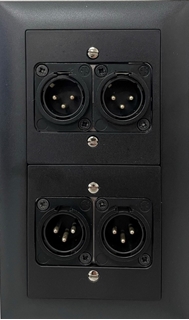 Bild von proDT 4XO UP sw | Unterputzanschluss proDT® mit 4x XLR Output male von Dante, EDIZIOdue, schwarz