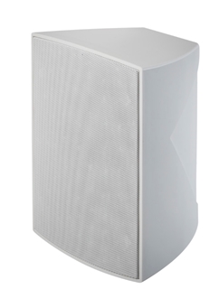 Bild von MS-D30-165 Dante ws | aktive Monitorbox wetterfest IP56 mit 30 Watt, 165mm/6.5", weiss, inkl. Drehgelenkhalterung, Dante, PoE+