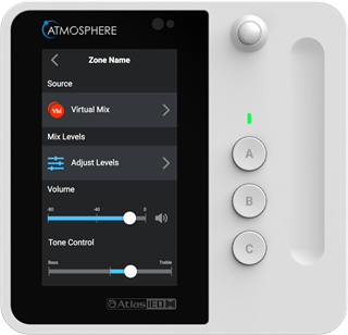 Bild von C-T4 | 4.3" Touchbedienung mit Volume Slider, 3 Tasten und Bewegungssensor, weiss
